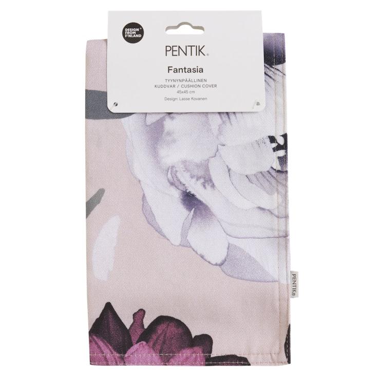 Pentik Fantasia koristetyynynpäällinen 45x45 cm vaaleanruskea