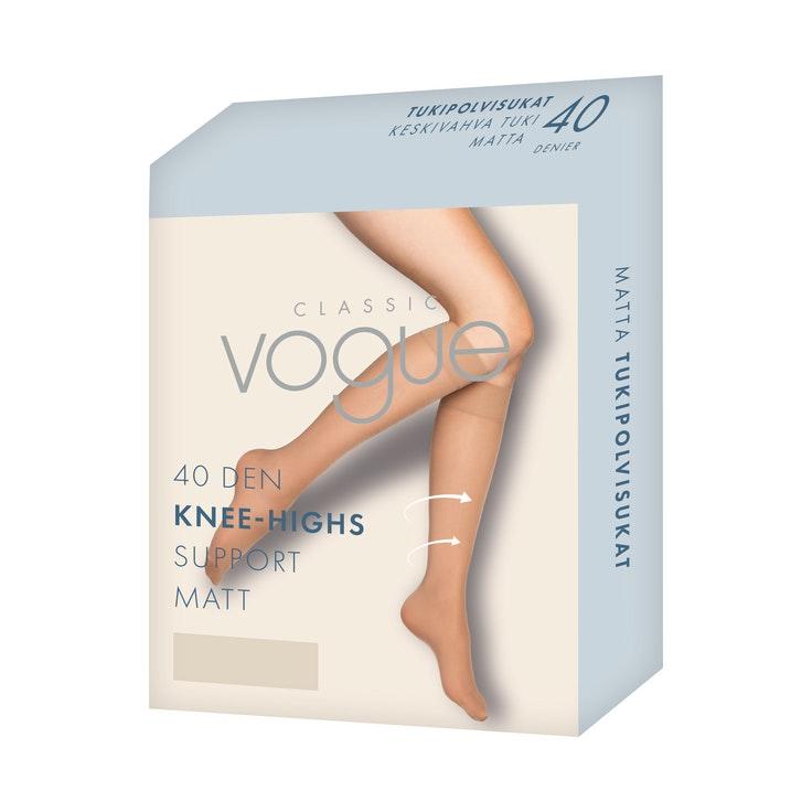 Classic Vogue Support Knee 40 den polvisukat musta