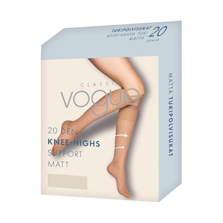 Classic Vogue Support Knee 20 den polvisukat musta