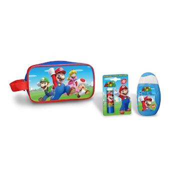 Super Mario toilettilaukku 2in1 kylpyvaahto/shampoo 110ml  ja huulivoide lahjapakkaus