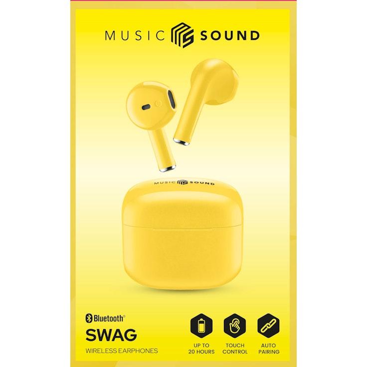 MusicSound Swag langattomat nappikuulokkeet keltainen
