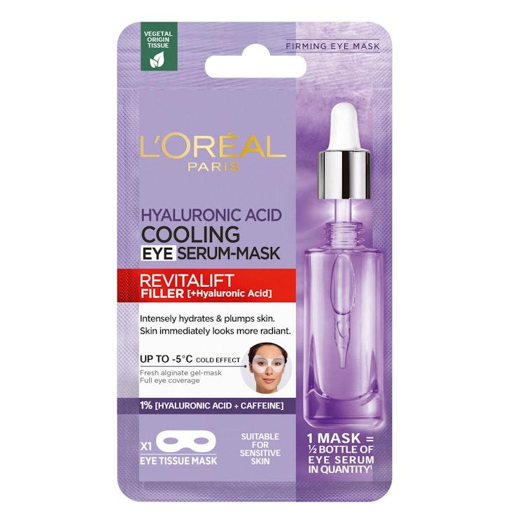 L'Oréal Paris Revitalift Filler Hyaluronic Acid Cooling Eye Serum-Mask viilentävä geelinaamio silmän