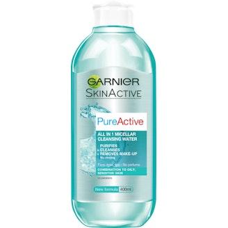 Garnier Skin Active Pure Active All-in-1 Micellar puhdistusvesi 400ml  rasvoittuvalle ja sekaiholle
