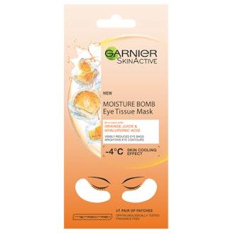 Garnier Skin Active Moisture Bomb Eye Tissue Mask 6g Orange Juice silmänalusnaamio, silmäpusseista v
