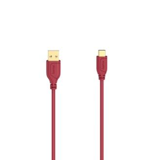 Hama Flexi-Slim USB-C-kaapeli 0,75 m punainen