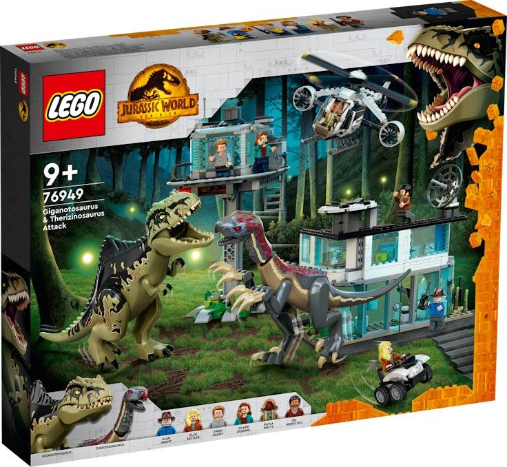 LEGO JW 76949 Giganotosauruksen ja Therizinosauruksen hyökkäys