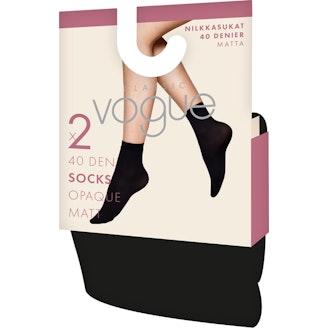 Classic Vogue Opaque Sock  40 den nilkkasukat 2pr/pkt musta