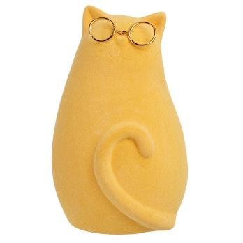 myhome samettikissa silmälaseilla keltainen 16cm